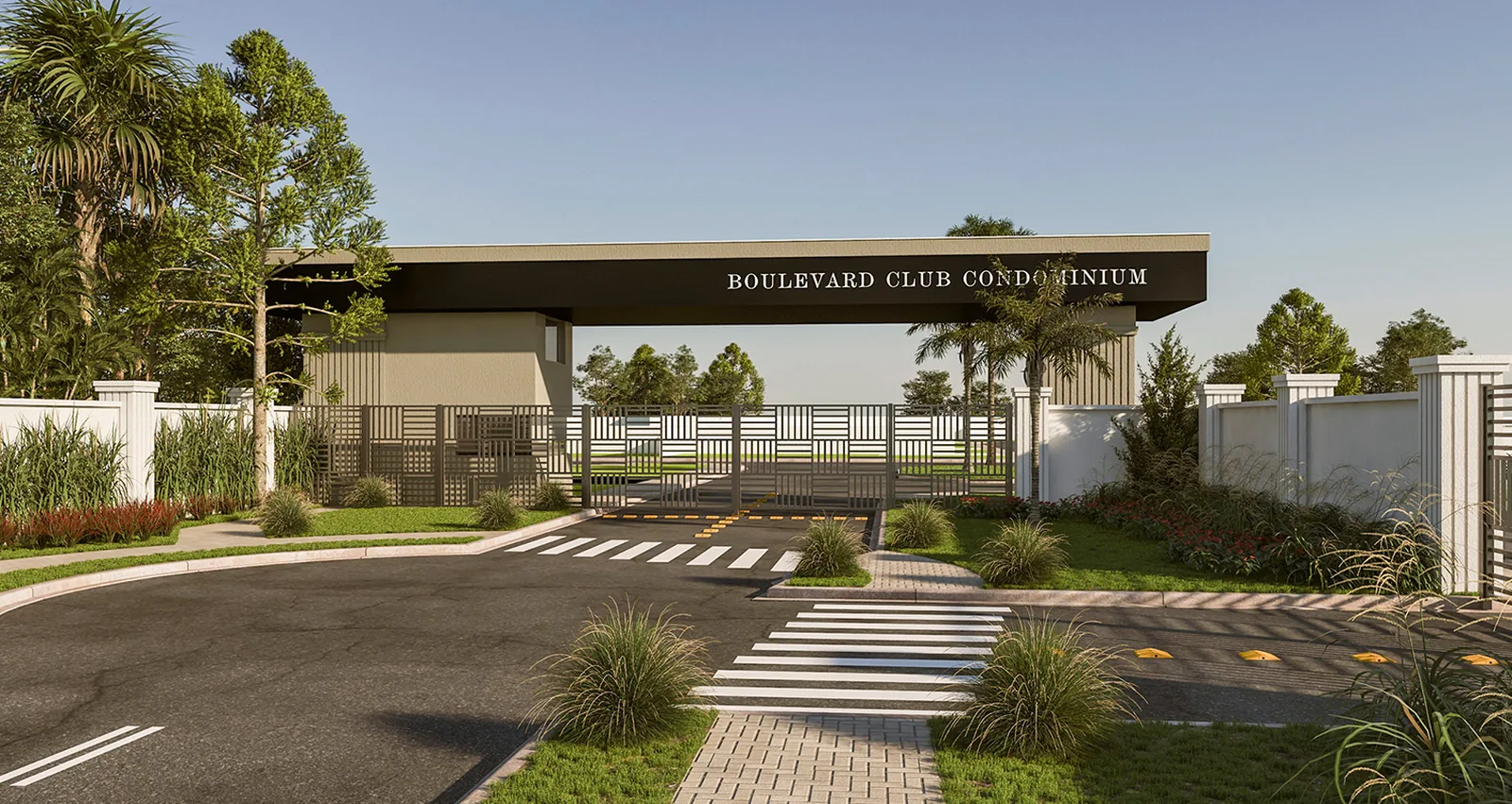 Guarita do Boulevard Club Condominium, na Rua Aníbal Requião